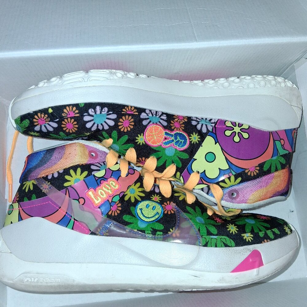 Nike KD13 Neon Lisa Frank Flower Power Shoes Size W10.5